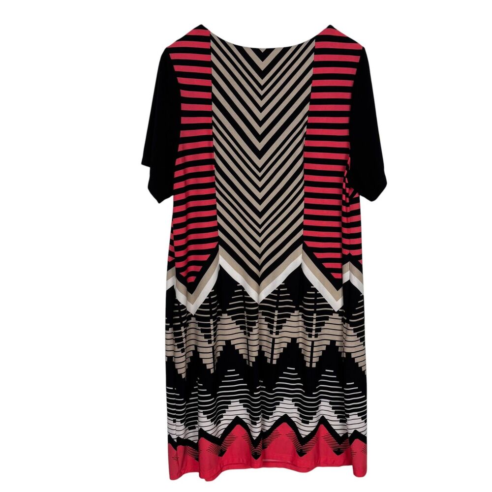 Catherine’s Striped Dress Women’s 0X Black Red Tank Chevron Striped - Picture 2 of 4